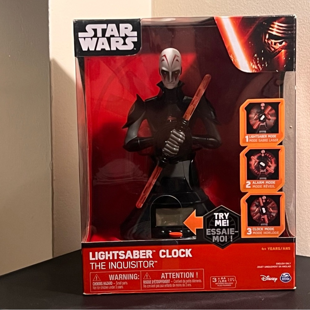 Star Wars Red and Black Lightsaber Clock